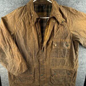 VTG Barbour Solway Zipper 1-crest Brown Wax Jacket Zip Up Lined England Made